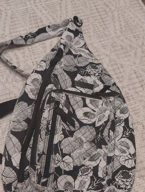 Vera Bradley Black and White Floral Crossbody Sling